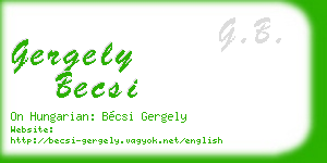 gergely becsi business card
